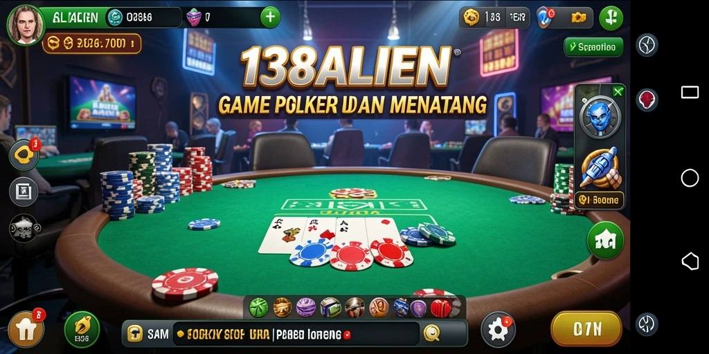 Tampilan screenshot gameplay Poker yang menegangkan di 138ALIEN.