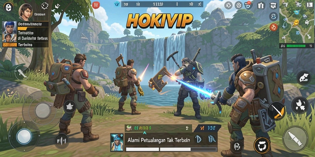Tampilan gameplay HOKIVIP di dunia terbuka yang menakjubkan.