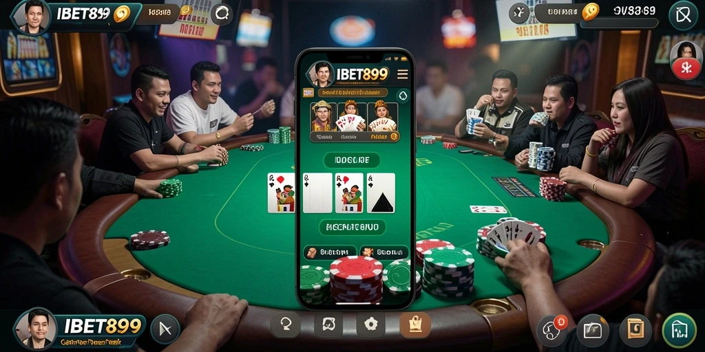 Tampilan gameplay seru di IBET899 dengan tema Poker yang menarik.