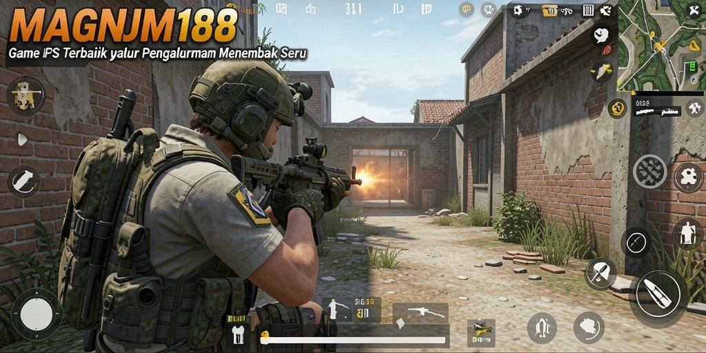 Tangkapan layar gameplay MAGNUM188 menampilkan aksi tembak-menembak yang mendebarkan.