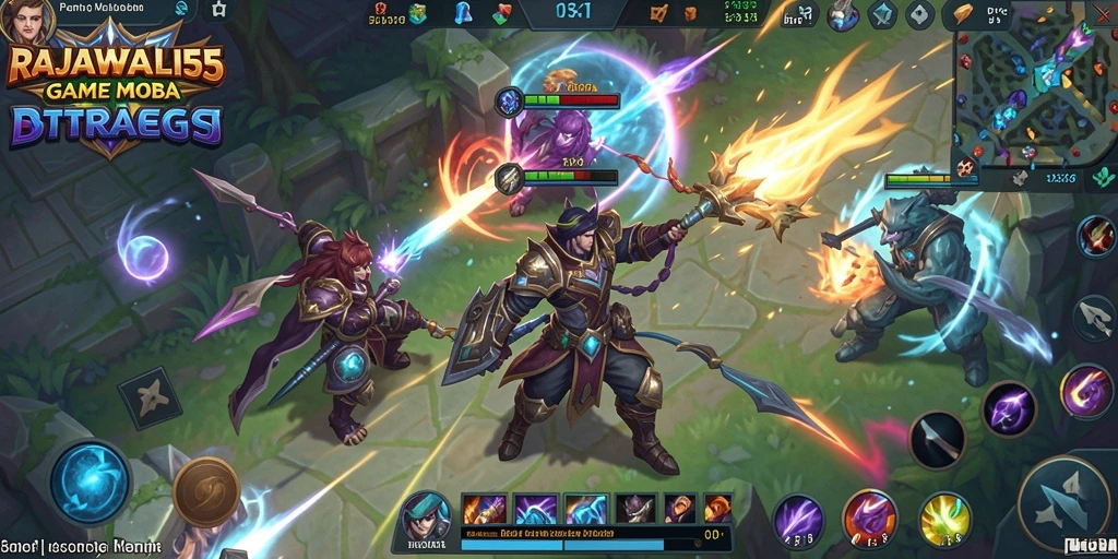 Tampilan gameplay seru di RAJAWALI55 dengan aksi strategis tim.